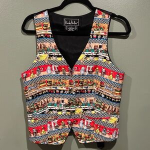 Vintage Silk Coffee Vest by Nicole Miller RARE